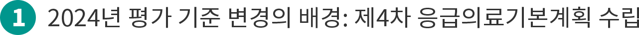 1. 2024년 평가 기준 변경의 배경: 제4차 응급의료기본계획 수립